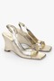 Women's Chelsea Gold Shiny Wedge Heeled Shoes - 3