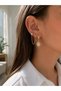 3-Piece Combination Earring Set with Stone Star Figure and Gold Chain Detail, Premium Women's Earrings - 8