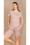 Leaf Patterned Shorts Pajama Set - 2