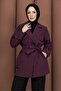 Short Windbreaker Belted Trench Coat Plum - 4