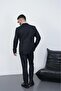 Slim Fit Men's Pointed Collar Striped Double Breasted Suit - 6