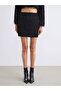 Elastic Waist Feather Mini Knit Skirt - 2