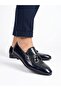Men's Navy Blue Patent Leather Genuine Leather Loafer Shoes