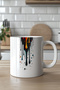 Abstract Art Drop Pattern 330ml Printed White Ceramic Mug Cup - 4