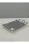 Figured, Metal Legs, Metal Handles, Stainless Steel Rectangular Tray Luxury Presentation Tray - 2