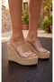Straw Sole High Heel Transparent Single Strap Sandals Slippers Sole Height: 10 Cm. - 2
