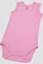 100% Organic Cotton 3-Piece Pink Baby Undershirt Snap Fastener Bodysuit - 4