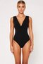 Women's Swimsuit Regular V-Neck Chest Covered Mesh Detailed Sleeveless Knitted Raschel Fabric Throw Cap Stylish - 4