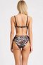 Women's Bikini Set Leopard Pattern Color Block Balconette Covered Underwire Fixed Cup Sleeveless High Waist - 5