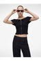 Slim Fit Zipper Detailed Off-The-Shoulder Camisole Short Sleeve T-Shirt - 3
