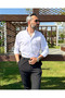 Men's Relaxed Fit 100% Cotton Linen Navy Blue Shirt - 3