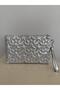 Star Stitched Clutch Star Women's Bag Silvery Metallic Star Patterned Gold Shiny Portfolio & Clutch Bag with Removable Wrist Strap - 2