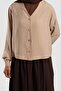 Tencel V-Neck Buttoned Jacket Stone - 5