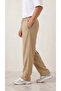 Men's Beige Parachute Fabric Baggy Oversize Loose Fit Sweatpants - 3