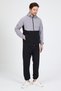 Men's Gray Black Comfortable Fit Hooded Zippered Top and Bottom Tracksuit Set Daily Sports Combination - 6