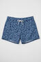 Men's Coral Patterned Blue Mesh Swim Shorts with Pockets