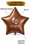 18 Inch Brown Caramel Star Foil Balloon |   Ataturk Printed |   Ataturk's Signature |   Helium Compatible
