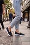 Women's Black and White Knitwear Comfortable Daily Walking Mother's Shoes Lightweight Loafer Flexible Casual Sneaker - 2