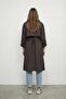26Ytrc01419 Women's Trench Coat with Button Detail on the Front - 4