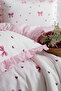 Double Duvet Cover Set 100% Cotton with Heart Bow and Ruffles - 7