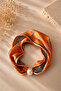 Orange Horse Pattern Pearl Scarf Model (It Opens and Closes with a Magnetic Mechanism Inside the Pearl) - 2