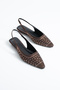 Zenvia Women's Brown Satin Stone Detailed Flat Heeled Casual Shoes - 3