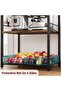 4-Tier Kitchen Bakers Rack, Utility Storage Shelf with 8 Hooks, Microwave Oven Stand, Rustic Brown - 5