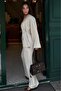 Beige V-Neck Buttoned Belted Double Modal Women's Suit Mg2619 - 4