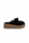 Donatella Black Suede Bow Detail High Sole Women's Slippers - 3