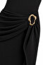 Women's Buckle Detailed Belted Gathering Molded Maxi Dress 9514 - 2