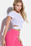 Crew Neck Short Sleeve Crop T-Shirt - 2