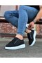Jy026 Astor Men's Casual Elastic Leather Sports Sneaker Shoes Cbt - Black - 2