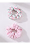Pack of 2 - Pink Floral Hair Scrunchie - 4