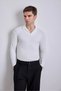 Crepe Fabric Nurse Collar Long Sleeve T-Shirt - 5