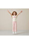 Candy Patterned Trousers Cream Color T-Shirt Double Set - 2