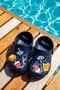 Children's Top Sticker Detail Sandals Slippers 200-3 Navy Blue - 4