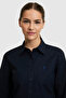 Women's Navy Blue Long Sleeve Basic Shirt 50320205-Vr033 - 2