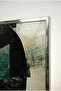 Modern Glass Table with Cream and Mint Green Details - Silver Metal Framed Table for Home, Work, and School - 4