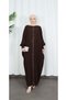 Bat Sleeve Leopard Stone Dress Bitter Coffee Hnt8526