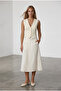 Cream V-Neck Vest with Stitching Detail Alc-X15496 - 2