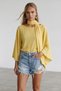 Yellow Boat Neck Scarf Detailed Woven Blouse Alc-X15517 - 2