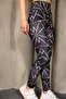 Women's High Waist Diver Fabric Patterned Gathering Sports Leggings - 2