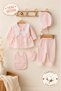 Cotton 5-Piece Seasonal Scalloped Waffle Fabric Newborn Baby Girl Hospital Discharge Bodysuit Set - 2