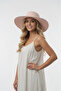 Women's Gift Summer Dusty Pink Fedora Hat |   Model Suitable for Beach and Daily Use - 4