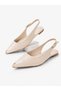 Women's Black Wrinkled Patent Leather Metal Toe Detail Ballerinas - 5