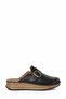 Women's Tan/Black Genuine Leather 5. Pointed Sole Supported Buckle-Strap Casual Slippers & Mules - 2