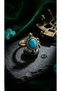 Bronze Vintage Women's Ring Authentic Vintage Copper Jewelry Turquoise Stone Turtle Model Adjustable - 4