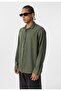 Basic oversize long sleeve linen look shirt - 3