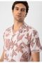 Floral Patterned Apaş Collar Men's Shirt - 5