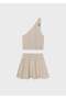 Girl's One-Shoulder Skirt Set Beige - 3